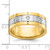 IBGoodman 14k Two-tone Men's Polished Satin and Grooved 3-Stone 1/6 Carat AA Quality Diamond Ring - B6-9A1CA596-6313