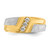IBGoodman 14k Two-tone Men's Polished Satin and Grooved 3-Stone Ring Mounting