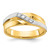 IBGoodman 14k Two-tone Men's Polished Satin and Grooved 4-Stone 1/8 Carat AA Quality Diamond Ring