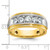 IBGoodman 14k Two-tone Men's Polished Satin and Grooved 5-Stone 1 Carat AA Quality Diamond Ring - B5-FAEFB0D2-5420