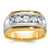 IBGoodman 14k Two-tone Men's Polished Satin and Grooved 5-Stone 1 Carat AA Quality Diamond Ring - B6-3F343695-5213