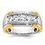 IBGoodman 14k Two-tone Men's Polished Satin and Grooved 5-Stone 1 Carat AA Quality Diamond Ring - B6-9E2C992B-9547