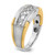 IBGoodman 14k Two-tone Men's Polished Satin and Grooved 5-Stone 1 Carat AA Quality Diamond Ring - B6-9E2C992B-9547