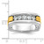 IBGoodman 14k Two-tone Men's Polished Satin and Grooved 5-Stone 1/2 Carat AA Quality Diamond Square Ring