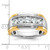 IBGoodman 14k Two-tone Men's Polished Satin and Grooved 5-Stone Ring Mounting - B6-34D69F37-5329