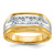 IBGoodman 14k Two-tone Men's Polished Satin and Grooved 5-Stone Ring Mounting - B6-C458FA3C-3485