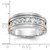 IBGoodman 14k Two-tone Men's Polished Satin and Grooved 7-Stone 1 Carat AA Quality Diamond Ring