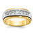 IBGoodman 14k Two-tone Men's Polished Satin and Grooved 7-Stone 3/4 Carat AA Quality Diamond Ring