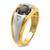IBGoodman 14k Two-tone Men's Polished Satin and Grooved Black Star Sapphire and AA Quality Diamond Ring