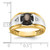IBGoodman 14k Two-tone Men's Polished Satin and Grooved Black Star Sapphire and AA Quality Diamond Ring