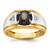 IBGoodman 14k Two-tone Men's Polished Satin and Grooved Gemstone and Diamond Ring Mounting