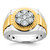 IBGoodman 14k Two-tone Men's Polished Satin and Textured 1 Carat AA Quality Diamond Ring - B5-4CA612C0-1659
