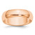 10k Rose Gold 6mm Half Round Wedding Band Size 5.5