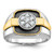 IBGoodman 14k Two-tone with Black Rhodium Men's Polished and Satin 1/2 Carat AA Quality Diamond Cluster Ring