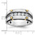 IBGoodman 14k Two-tone with Black Rhodium Men's Polished Satin and Grooved 5-Stone 1/2 Carat AA Quality Diamond Ring