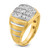 IBGoodman 14k Two-tone with White Rhodium Men's Polished Satin and Grooved 1 Carat AA Quality Diamond Ring