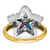 IBGoodman 14k Two-tone Women's Polished and Beaded with Multi-color CZ and Diamond Eastern Star Masonic Ring