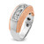 IBGoodman 14k White and Rose Gold Men's Polished and Textured 5-Stone Ring Mounting