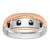 IBGoodman 14k White and Rose Gold Men's Polished Satin and Grooved 5-Stone 1/2 Carat AA Quality Diamond Ring
