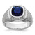IBGoodman 14k White Gold 1 carat Lab Grown Diamond VS/SI+ G+ and Created Blue Sapphire Complete Men