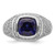 IBGoodman 14k White Gold 1 carat Lab Grown Diamond VS/SI+ G+ and Created Blue Sapphire Complete Men