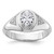 IBGoodman 14k White Gold 1/10 carat Lab Grown Diamond 1 carat Oval Center Semi Mount Men's Ring