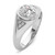 IBGoodman 14k White Gold 1/10 carat Lab Grown Diamond 1 carat Oval Center Semi Mount Men's Ring