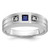 IBGoodman 14k White Gold 1/15 carat Lab Grown Diamond VS/SI+ G+ and Lab Created Blue Sapphire Complete Men's Ring