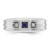 IBGoodman 14k White Gold 1/15 carat Lab Grown Diamond VS/SI+ G+ and Lab Created Blue Sapphire Complete Men's Ring