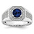 IBGoodman 14k White Gold 1/2 carat Lab Grown Diamond VS/SI+ G+ and Created Blue Sapphire Complete Men's Ring