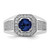 IBGoodman 14k White Gold 1/2 carat Lab Grown Diamond VS/SI+ G+ and Created Blue Sapphire Complete Men's Ring