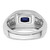 IBGoodman 14k White Gold 1/4 carat Lab Grown Diamond VS/SI+ G+ and Lab Created Blue Sapphire Complete Men's Ring