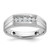 IBGoodman 14k White Gold 1/4 carat Lab Grown Diamond VS/SI+ G+ Complete Polished Satin and Grooved Five Stone Men's Ring