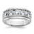 IBGoodman 14k White Gold 2 carat Lab Grown Diamond VS/SI+ G+ Five Stone Complete Polished Satin and Grooved Men's Ring