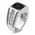 IBGoodman 14k White Gold Black Rhodium 1 1/3 carat Lab Grown Diamond VS/SI+ G+ and Onyx Complete Men's Ring