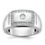 IBGoodman 14k White Gold Men's Polished and Cut-Out 1/2 Carat AA Quality Diamond Rectangle Ring