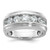 IBGoodman 14k White Gold Men's Polished and Grooved 2 Carat AA Quality Diamond Ring