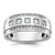 IBGoodman 14k White Gold Men's Polished and Grooved Square 1 1/4 Carat AA Quality Diamond 5-Stone Ring
