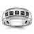 IBGoodman 14k White Gold Men's Polished and Grooved Square Black and White 1 1/5 Carat AA Quality Diamond 5-Stone Ring