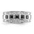 IBGoodman 14k White Gold Men's Polished and Grooved Square Black and White 1 1/5 Carat AA Quality Diamond 5-Stone Ring