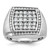 IBGoodman 14k White Gold Men's Polished and Satin 1 1/3 Carat AA Quality Diamond Cluster Ring