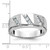 IBGoodman 14k White Gold Men's Polished and Satin 1/2 Carat AA Quality Diamond Ring
