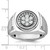 IBGoodman 14k White Gold Men's Polished and Satin 3/4 Carat AA Quality Diamond Round Cluster Ring