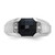IBGoodman 14k White Gold Men's Polished and Satin Onyx and .02 Carat AA Quality Diamond Ring