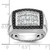 IBGoodman 14k White Gold Men's Polished and Textured 1 Carat Black and White Diamond Cluster Ring