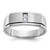 IBGoodman 14k White Gold Men's Polished Antiqued and Satin 1/10 Carat AA Quality Diamond Ring