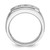 IBGoodman 14k White Gold Men's Polished Brushed and Grooved 5-Stone Ring Mounting