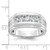 IBGoodman 14k White Gold Men's Polished Brushed and Grooved 5-Stone Ring Mounting