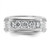 IBGoodman 14k White Gold Men's Polished Brushed and Grooved 5-Stone Ring Mounting