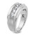 IBGoodman 14k White Gold Men's Polished Brushed and Grooved 5-Stone Ring Mounting